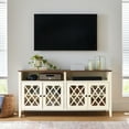 thumbnail interactive-video image 1 of Better Homes & Gardens Trellis TV Stand for TVs up to 65", Ivory/Walnut, 1 of 14