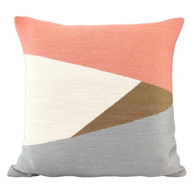 Better Homes & Gardens Triangle Geo Decorative Throw Pillow, 18" x 18", Blush