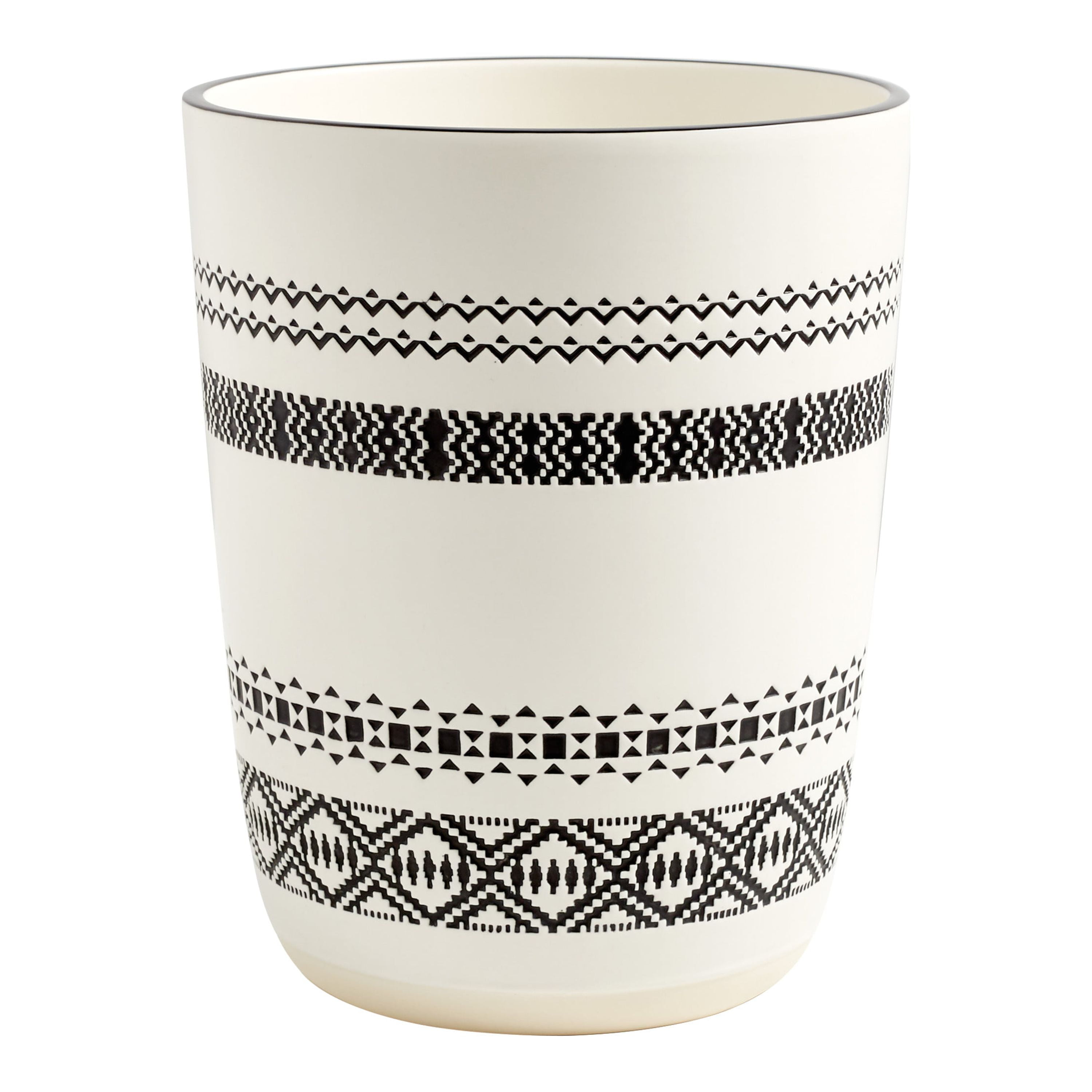 Better Homes & Gardens Tribal Chic Wastebasket Black, Ceramic