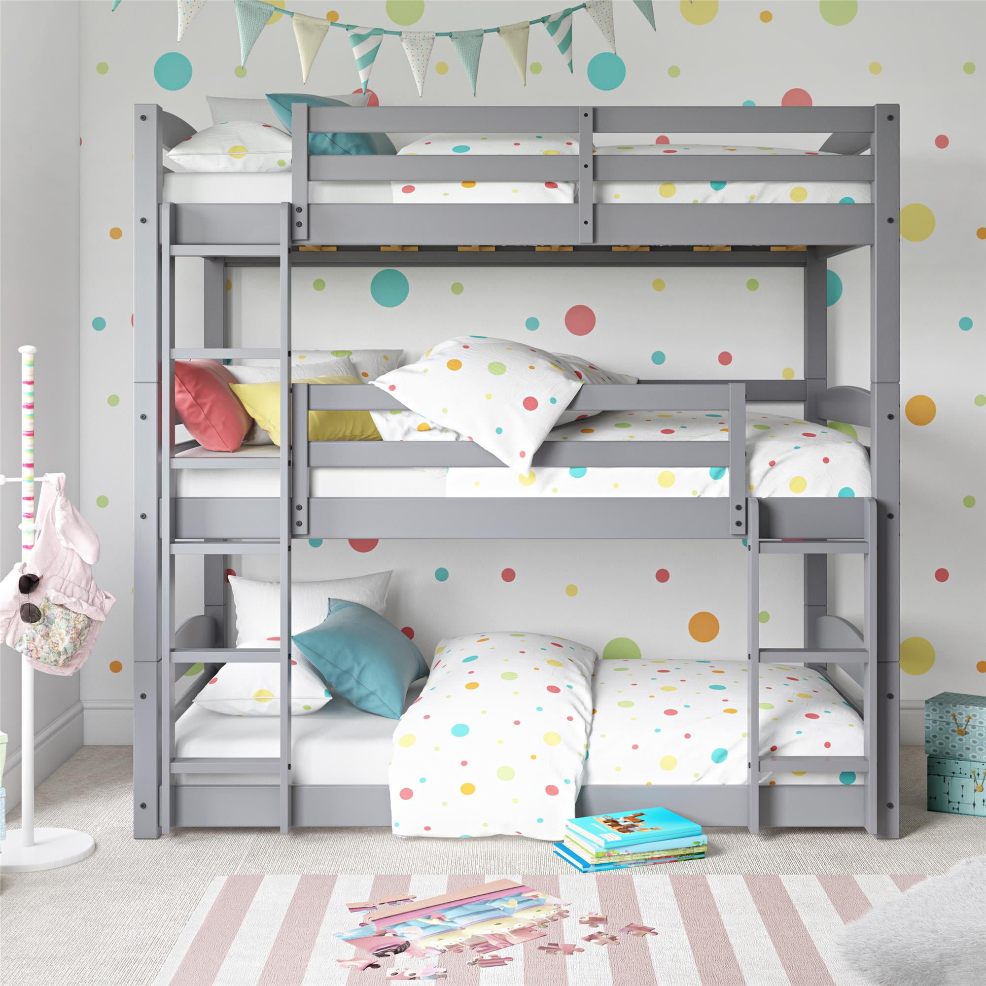 Better homes and gardens tristan wooden triple floor bunk hotsell bed