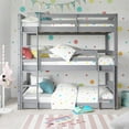 thumbnail image 1 of Better Homes & Gardens Tristan Triple Twin Convertible Floor Bunk Bed, Gray, 1 of 12