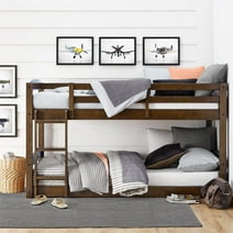 Better Homes & Gardens Tristan Twin-over-Twin Convertible Floor Bunk Bed, Mocha