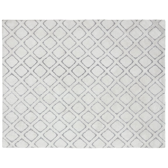 Better Homes & Gardens Tufted Diamond Indoor Area Rug, Ivory, High-Low Pile, 8' x 10'