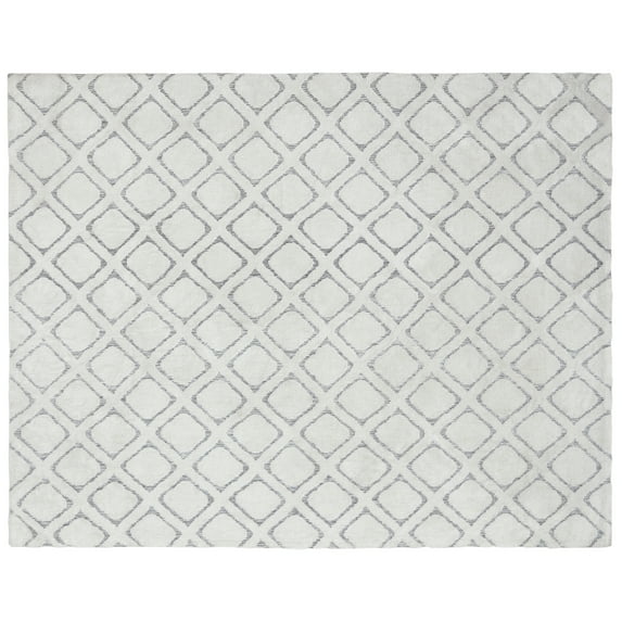 Better Homes & Gardens Tufted Diamond Indoor Area Rug, Ivory, High-Low Pile, 8' x 10'