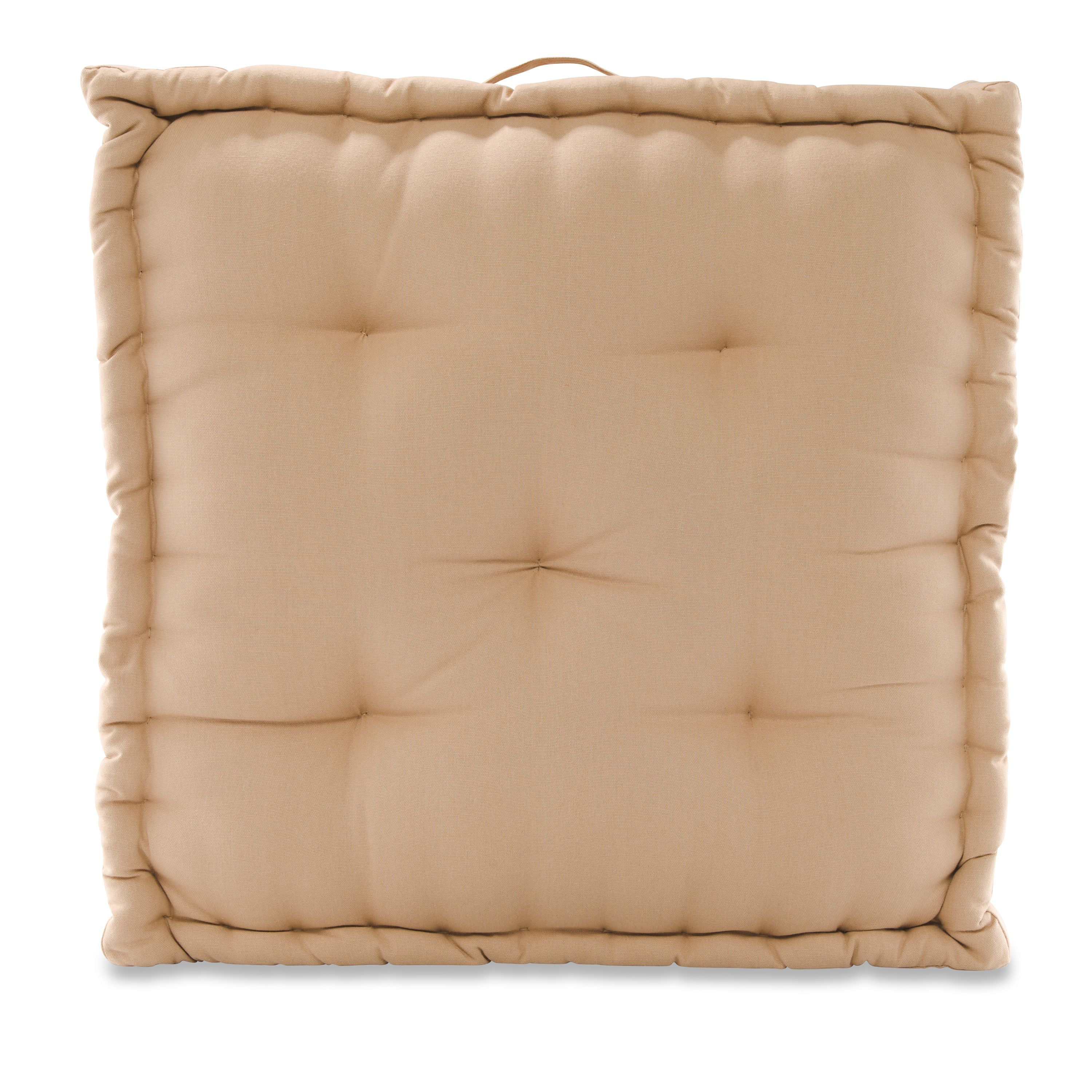 Better Homes & Gardens Tufted Square Floor Cushion, Size 24" x 24", Vanilla Bean - image 1 of 4