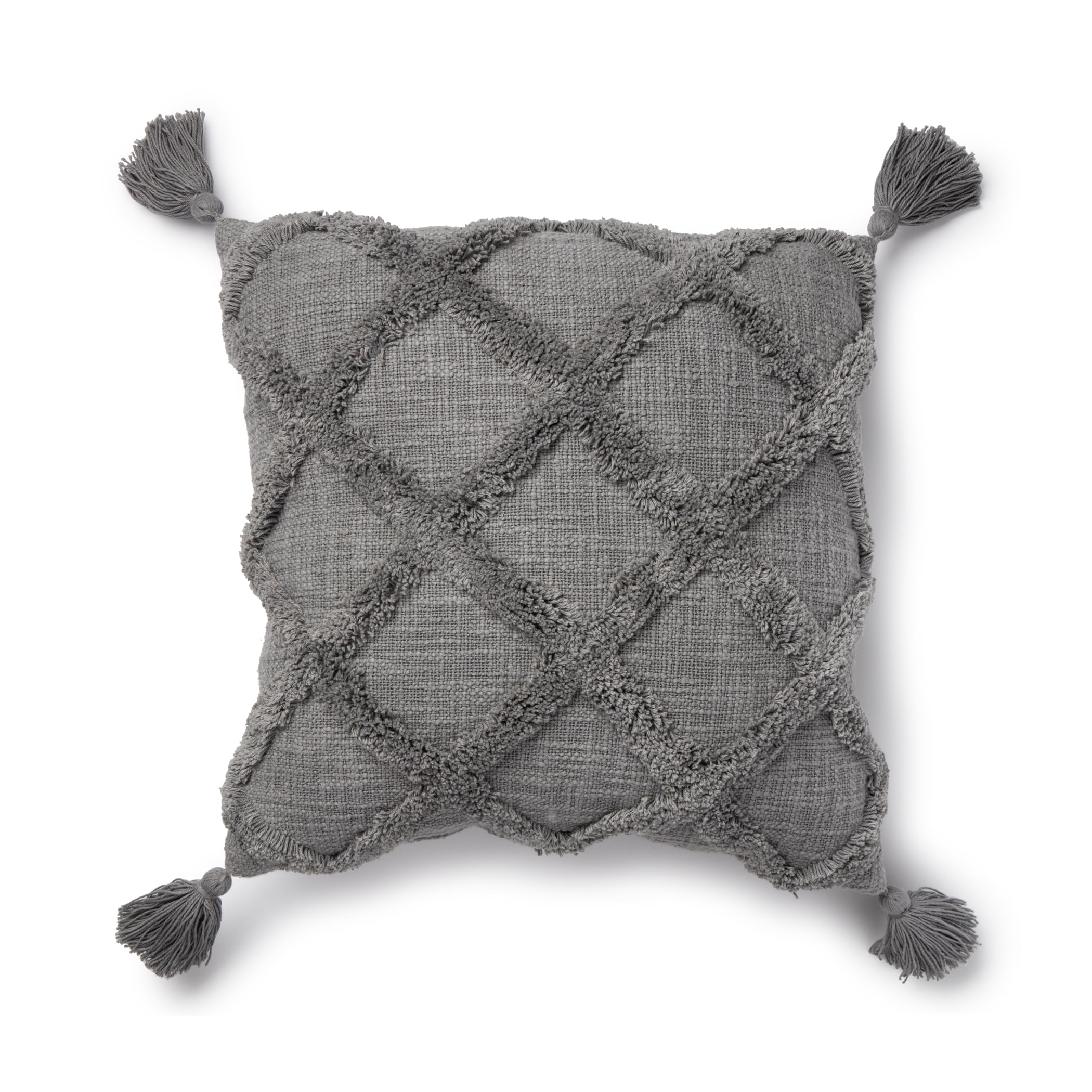 Tufted Trellis Decorative Square Throw Pillow, 20 x 20