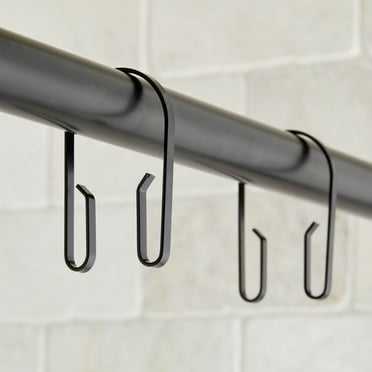 Better Homes & Gardens U-Shape Rustproof Double Shower Hooks, Matte Black, Set of 12