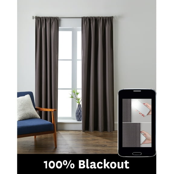 Better Homes & Gardens Julius Blackout Jacquard Curtain Panel, 1 Panel, Grey, 50" W x 84" L