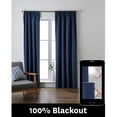 thumbnail image 1 of Better Homes & Gardens Julius Blackout Jacquard Curtain Panel, 1 Panel, Navy, 50" W x 84" L, 1 of 7