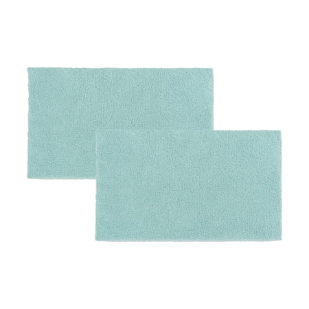 Better Homes & Gardens Ultra Soft Polyester 2 Piece Bath Rug Set , 20" x 34" and 20" x 34", Aquifer