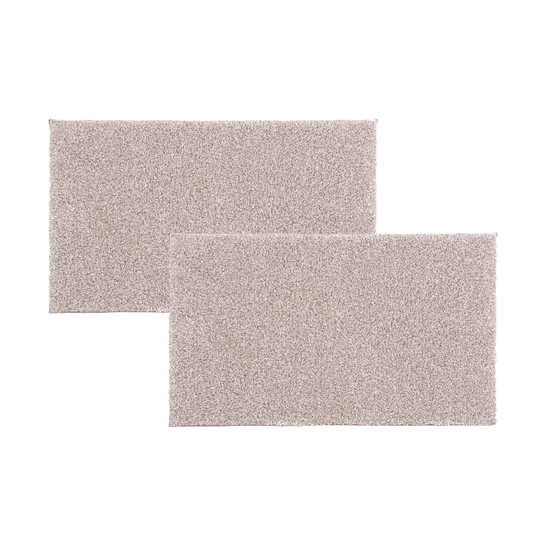 Better Homes & Gardens Ultra Soft Polyester 2 Piece Bath Rug Set , 20" x 34" and 20" x 34", Taupe Splash Heather