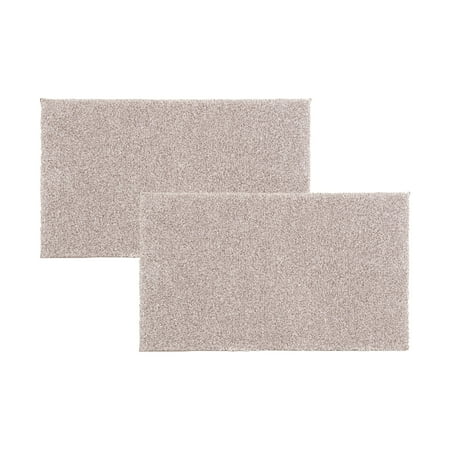 Better Homes & Gardens Ultra Soft Polyester 2 Piece Bath Rug Set , 20" x 34" and 20" x 34", Taupe Splash Heather