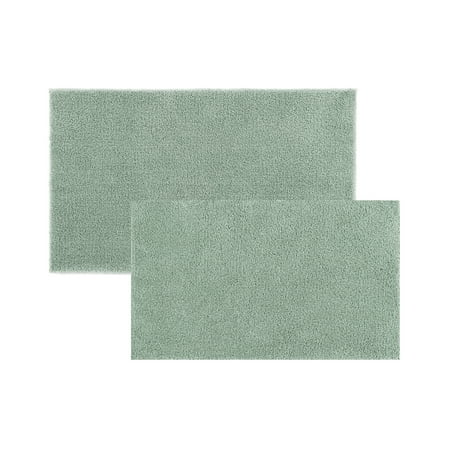 Better Homes & Gardens Ultra Soft Polyester 2 Piece Bath Rug Set , 20" x 34" and 23" x 39", Green River