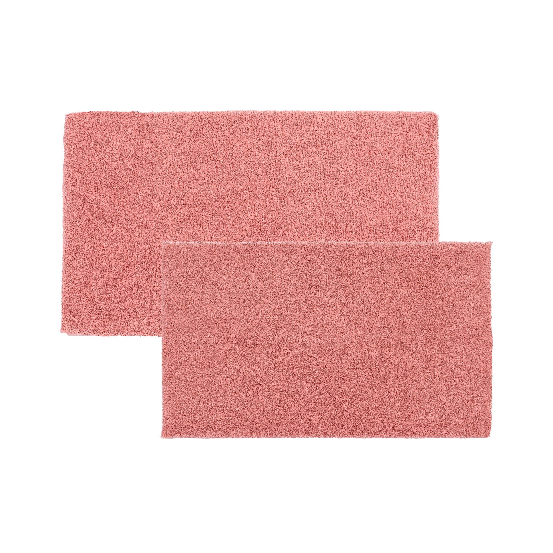 Better Homes & Gardens Ultra Soft Polyester 2 Piece Bath Rug Set , 20" x 34" and 23" x 39", Old Rose
