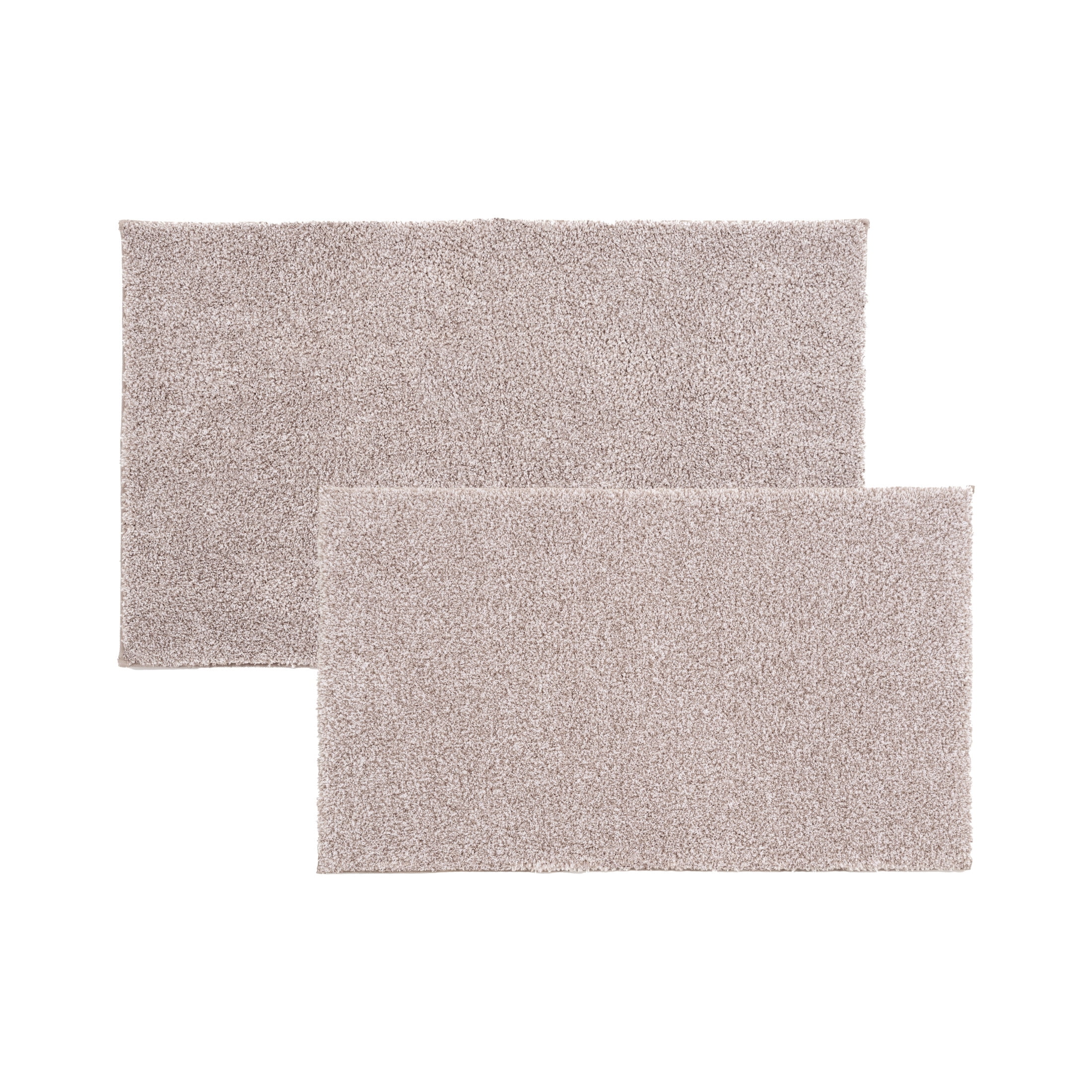 Better Homes & Gardens Ultra Soft Polyester 2 Piece Bath Rug Set , 20" x 34" and 23" x 39", Taupe Splash Heather