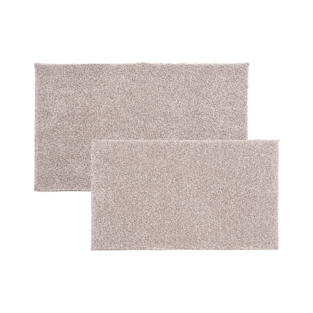Better Homes & Gardens Ultra Soft Polyester 2 Piece Bath Rug Set , 20" x 34" and 23" x 39", Taupe Splash Heather