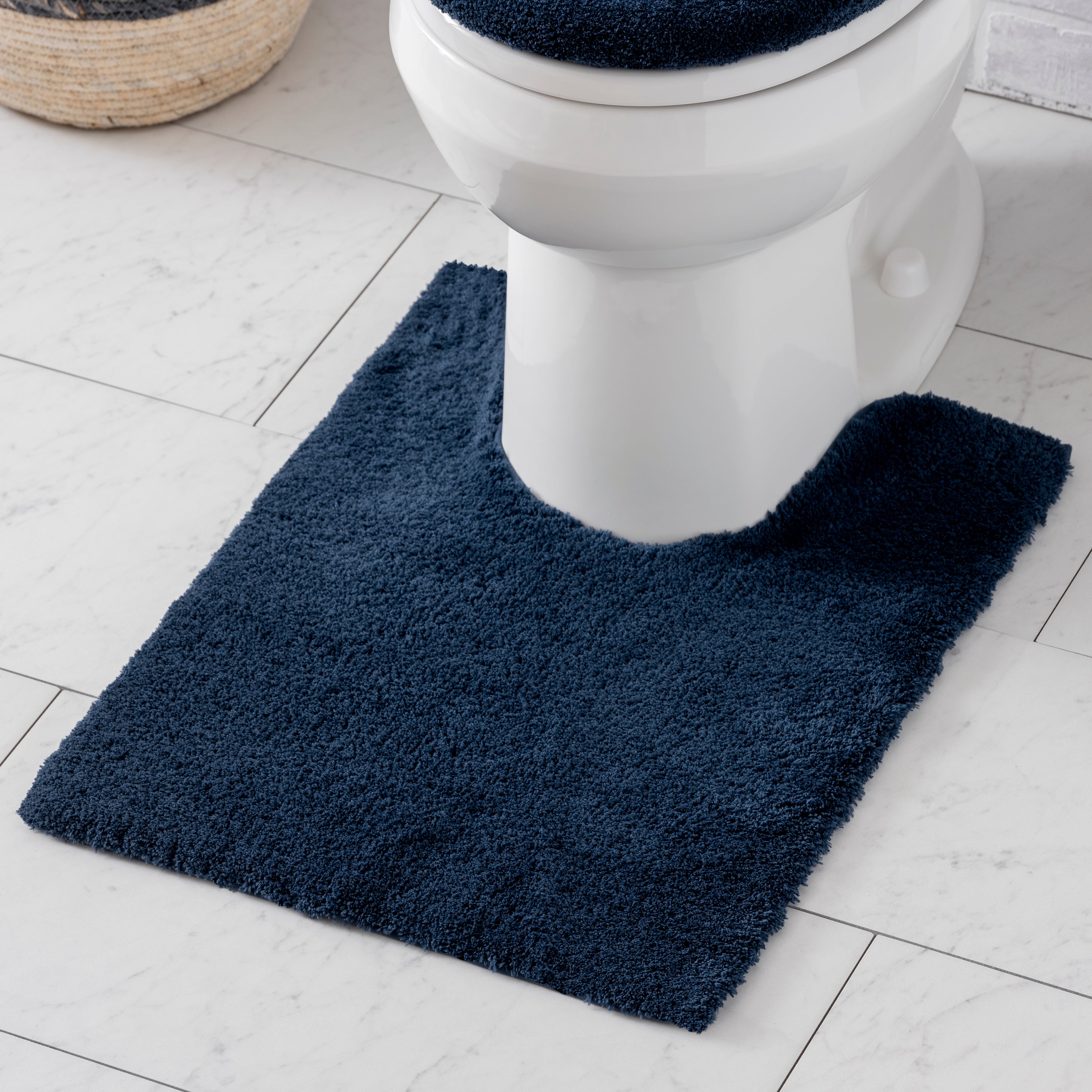 Better Homes & Gardens Ultra Soft Polyester Contour Rug, Blue Admiral