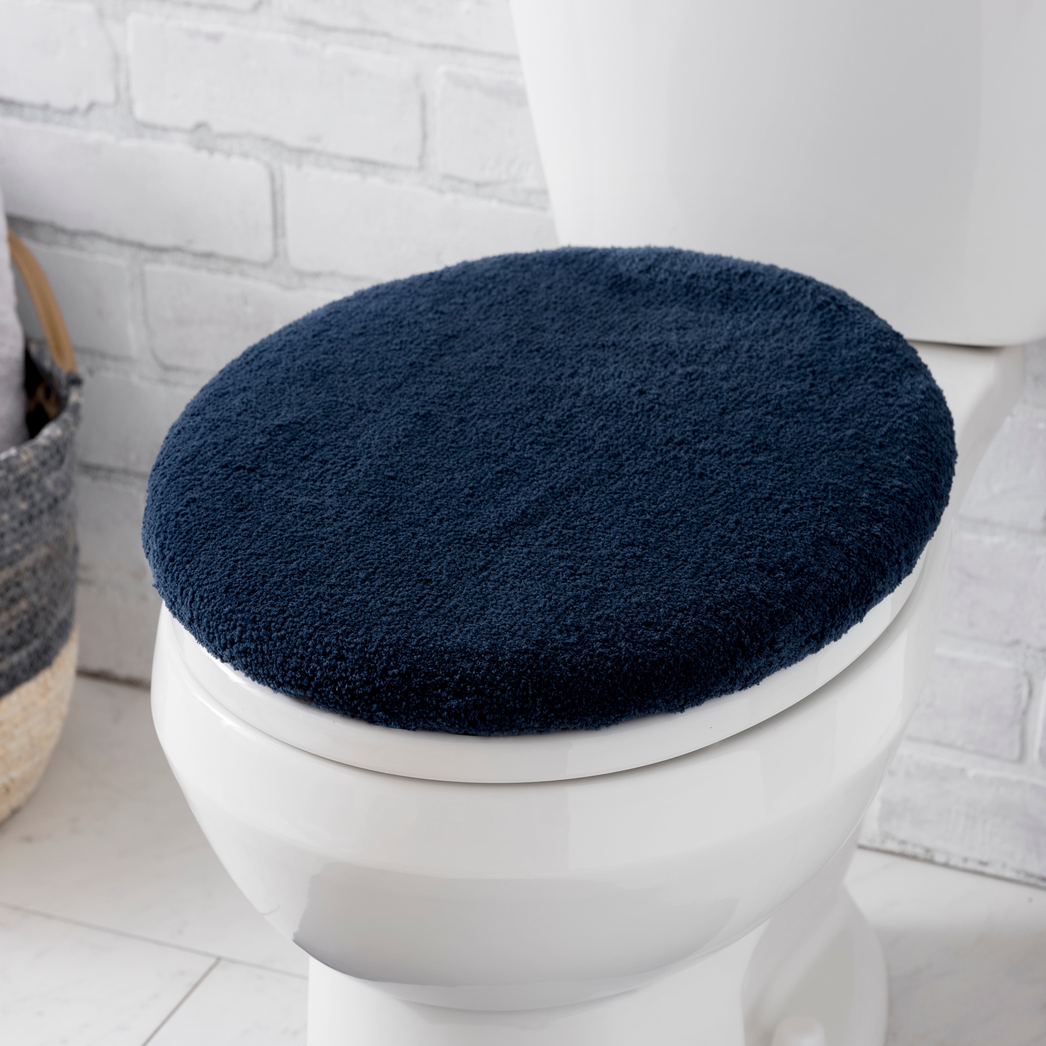 Better Homes & Gardens Ultra Soft Polyester Toilet Lid Cover, Blue