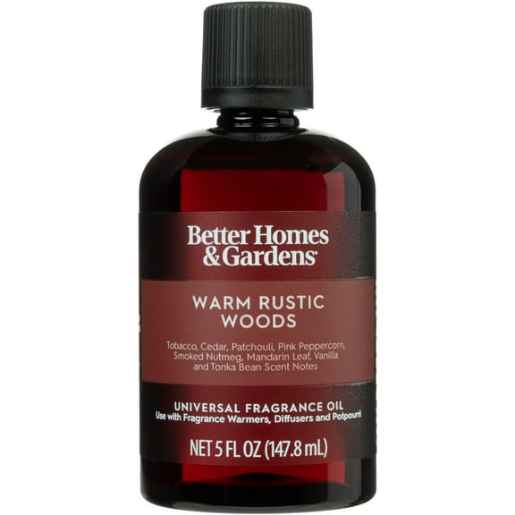 Better Homes & Gardens Universal Fragrance Oil, Warm Rustic Woods, 5 fl oz, for use with Fragrance Oil Diffusers, Fragrance Warmers, Potpourri, and Wicking Fragrance Diffusers