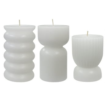 Better Homes & Gardens Unscented Pillar Candles, 3-Pack, 3x5 inches, 3x4 inches, White