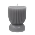 thumbnail image 1 of Better Homes & Gardens Unscented Ribbed Pillar Candle, 3x4 Inches, Gray, 1 of 5