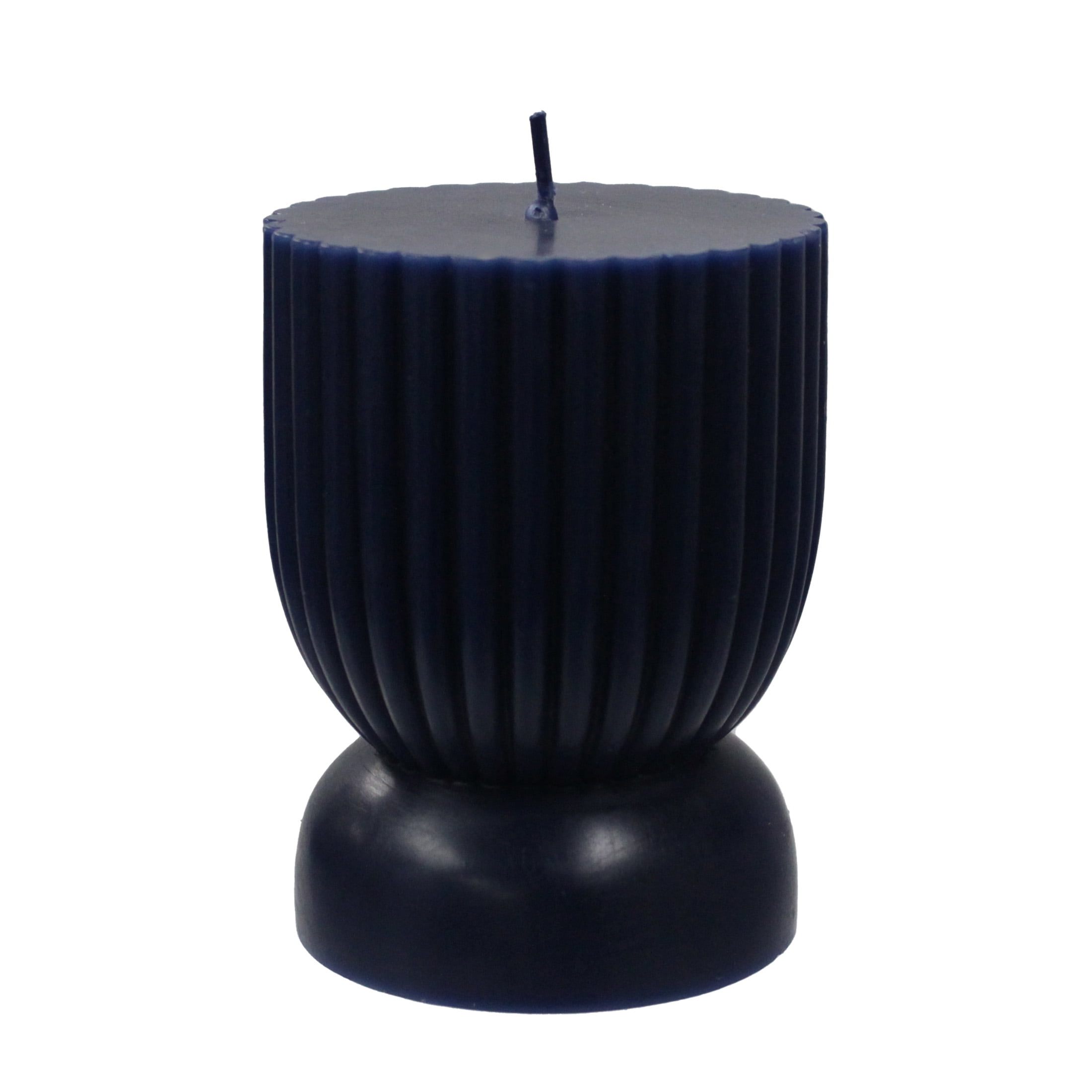 Better Homes & Gardens Unscented Ribbed Pillar Candle, 3x4 Inches, Blue ...