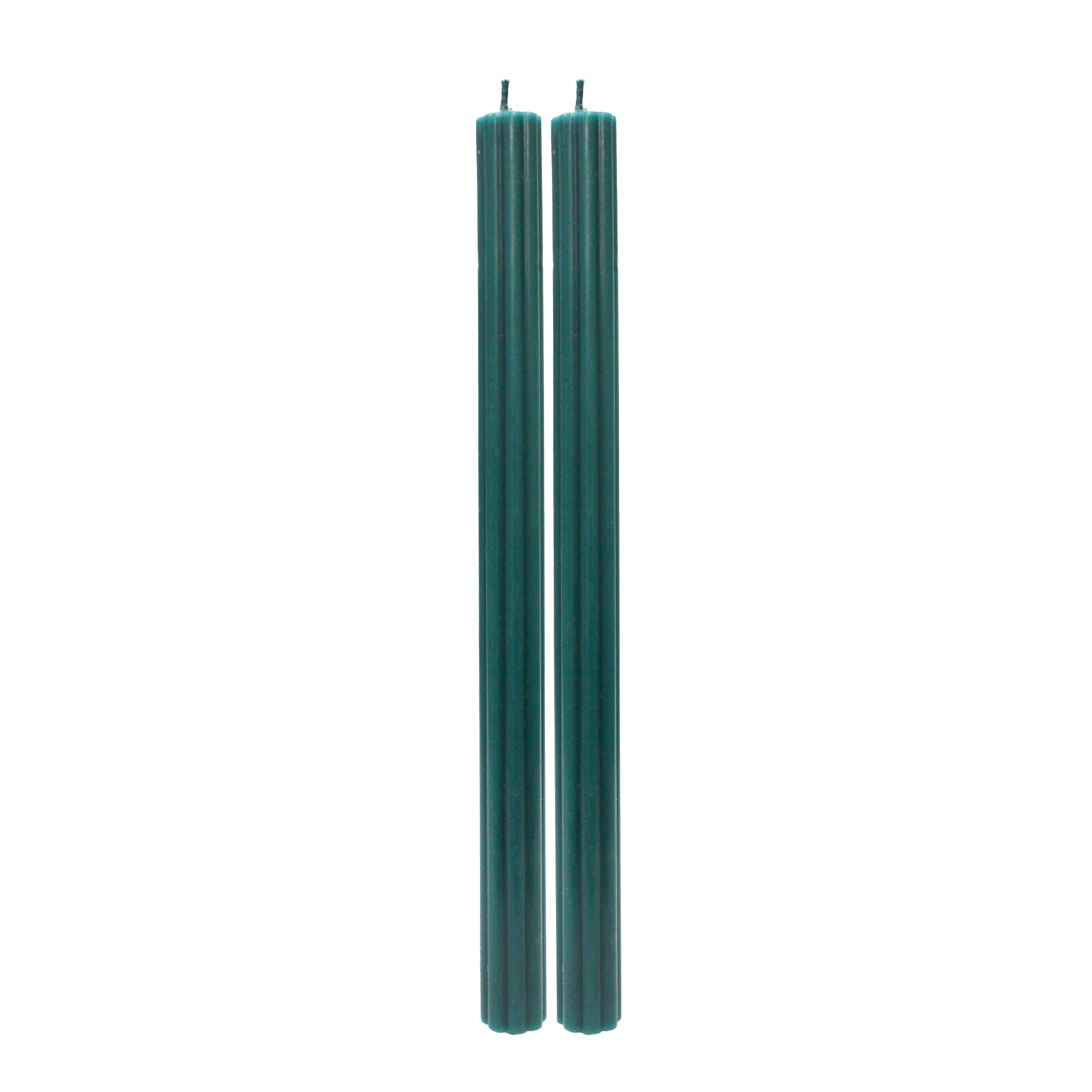 Better Homes & Gardens Unscented Dark Green Taper Candles, 2-Pack, 11 in