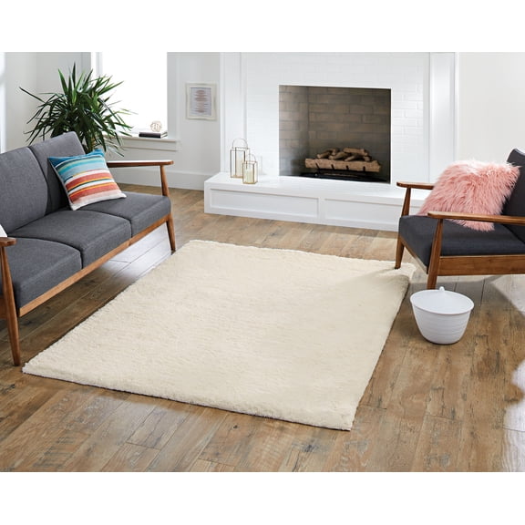 Better Homes & Gardens Vanilla Dream Cottonball Polyester Shag Rug, Multiple Sizes