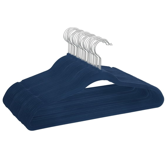 Better Homes & Gardens Velvet Clothing Hangers, 30 Pack, Blue, Non-Slip, Space Saving