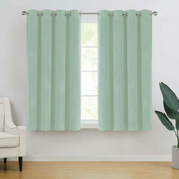 Better Homes & Gardens Velvet Grommet Blackout Single Curtain Panel, Green River, 52" x 63"