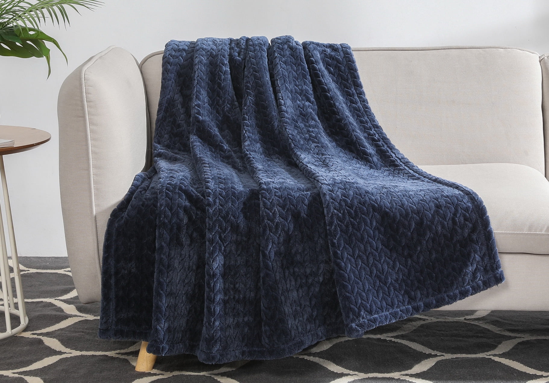 Navy velour throw hot sale