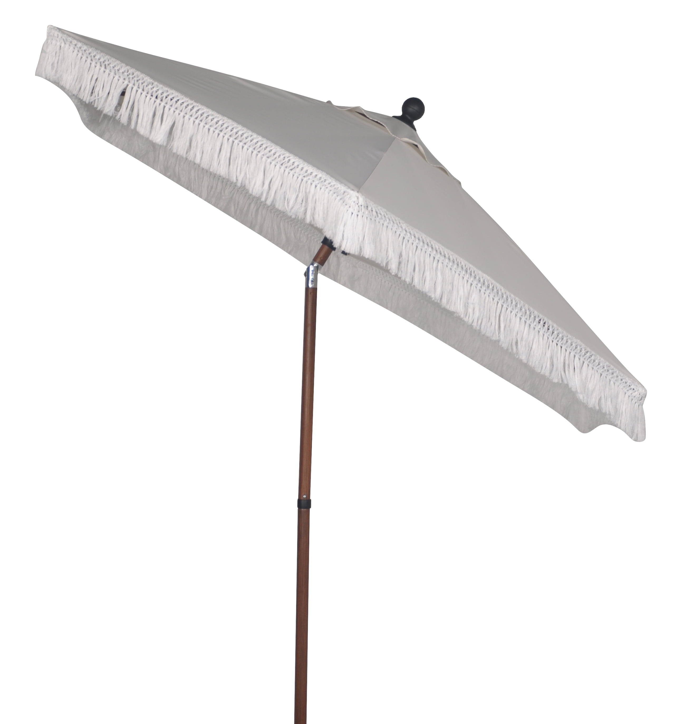 Better Homes & Gardens Ventura 7.5’ Fringe Push-Up & Tilt Patio Umbrella, White - Walmart.com