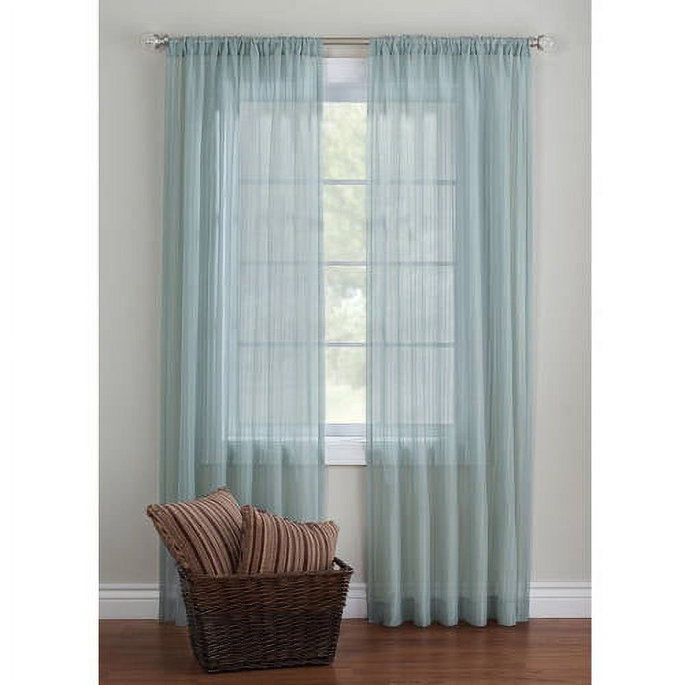 Better Homes & Gardens Vertical Stripe Rod Pocket Sheer Curtain Panel, 52" x 84", Green - image 1 of 5
