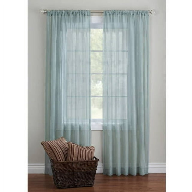 Better Homes & Gardens Vertical Stripe Rod Pocket Sheer Curtain Panel, 52" x 84", Green