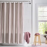Better Homes & Gardens Violet Gem Gauze Stripe Shower Curtain, 100% Cotton, 72 in x 72 in