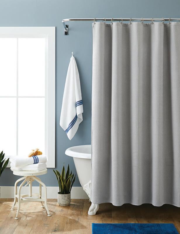 Better Homes & Gardens Waffle Weave Fabric Shower Curtain 72" x 72