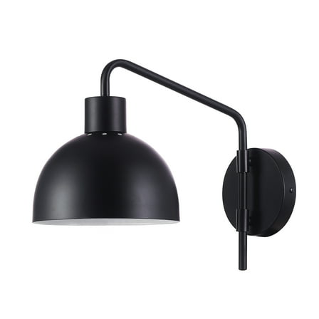 Better Homes & Gardens Matte Black 1-Light Indoor Wall Sconce, LED Bulb Included, No Battery