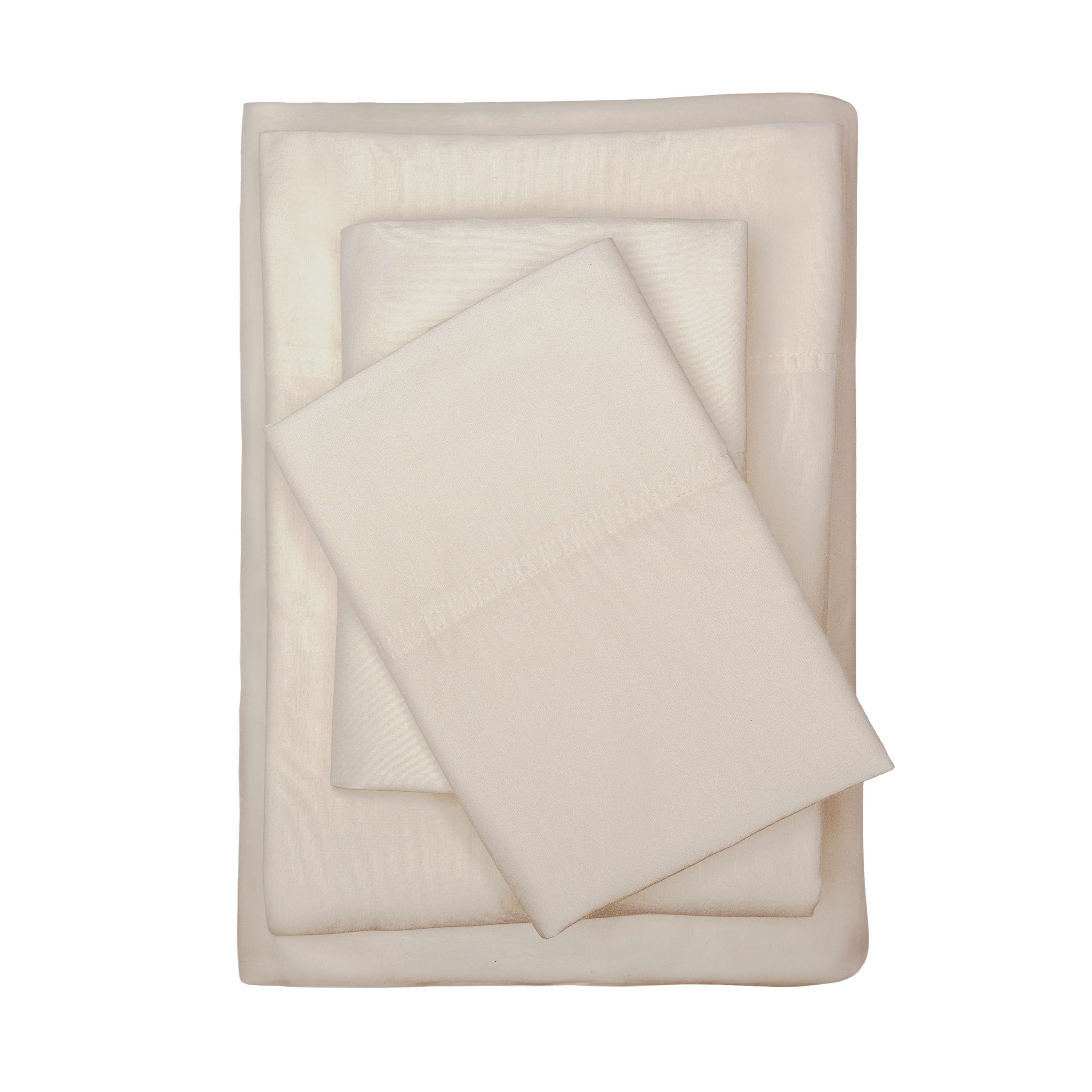 Better Homes & Gardens Washed Cotton Percale 300 Thread Count Sheet Set, King, Beige