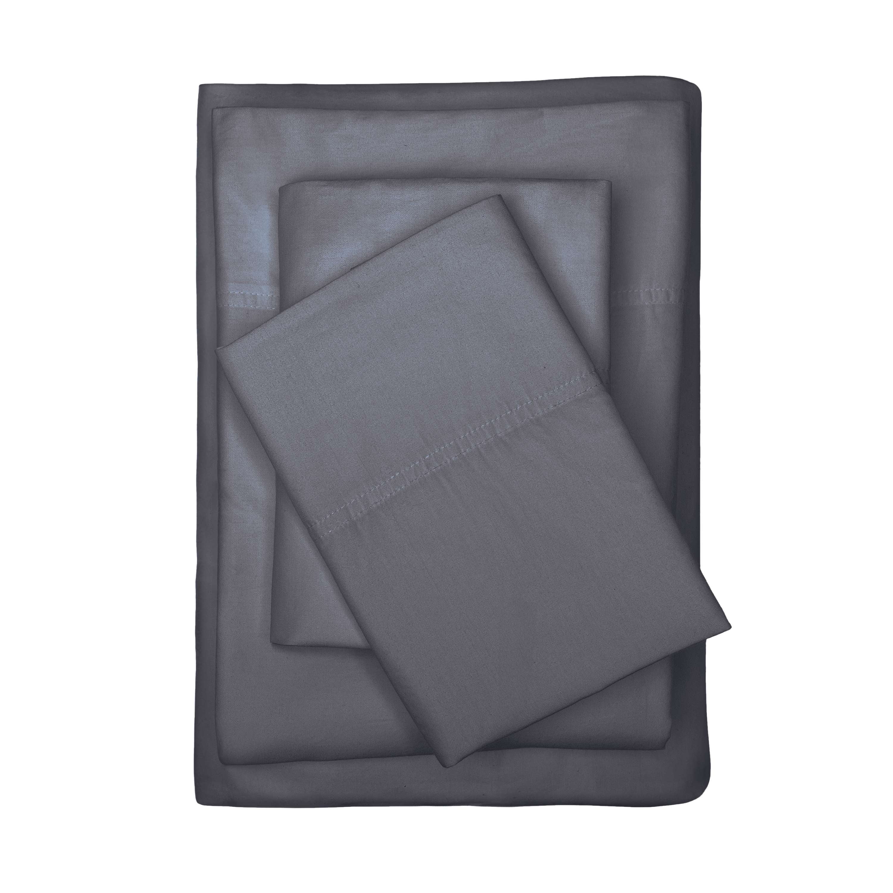 Better Homes & Gardens Cotton Percale 300 Thread Count Sheet Set, Twin, Indigo, 4-Pieces