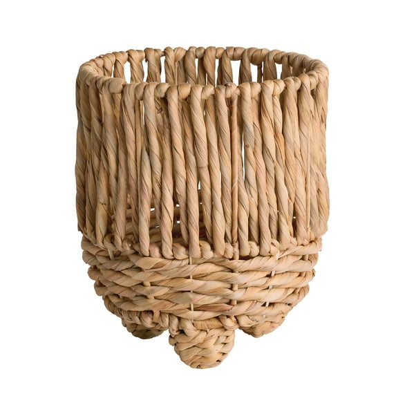 Better Homes & Gardens Twisted Water Hyacinth Round Footed Planter, 11.8"H
