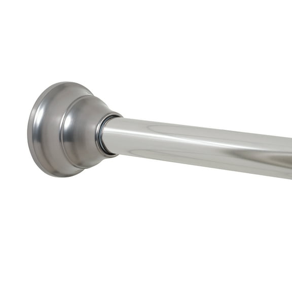Better Homes & Gardens Rustproof 43” to 72” Adjustable Tension Wave Shower Curtain Rod, Nickel