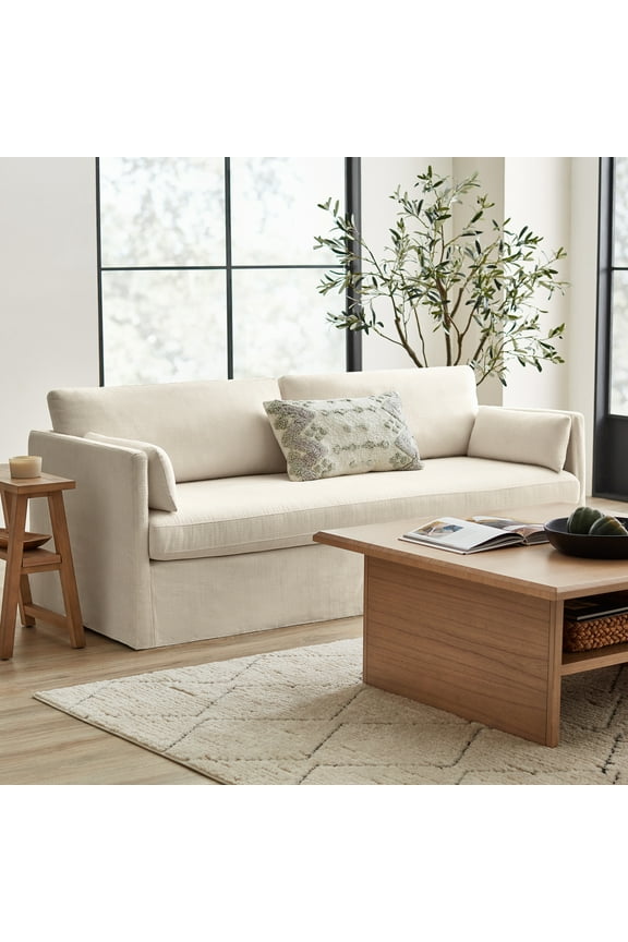 Better Homes & Gardens Waylen Slipcover Sofa, Cream, by Dave & Jenny Marrs
