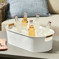 thumbnail image 1 of Better Homes & Gardens- White Medium Oval Galvanized Tub, 20.27 IN L x 11.22 IN W, 1 of 5