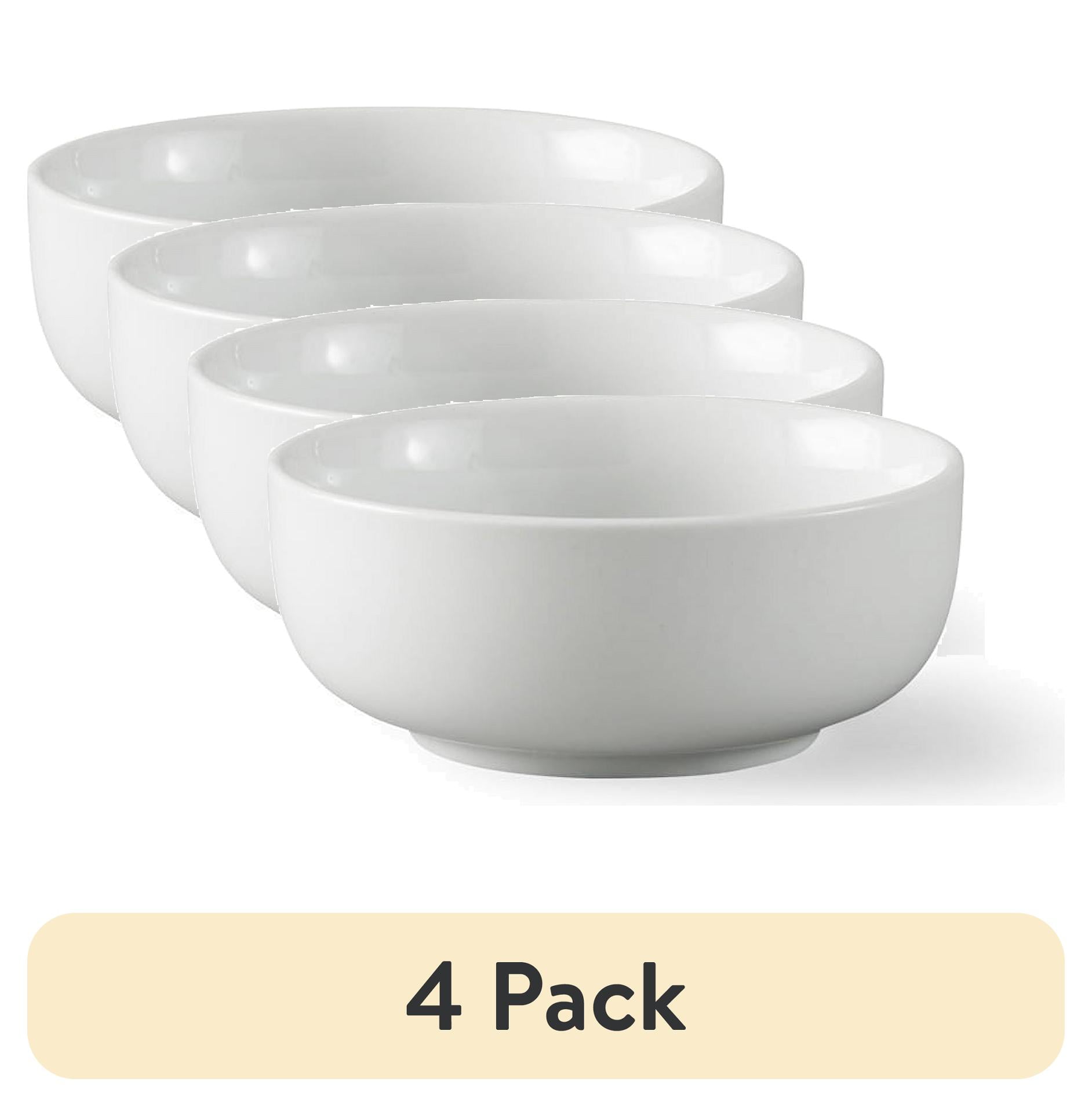 (4 pack) Better Homes & Gardens White Porcelain Round Dipped Bowl