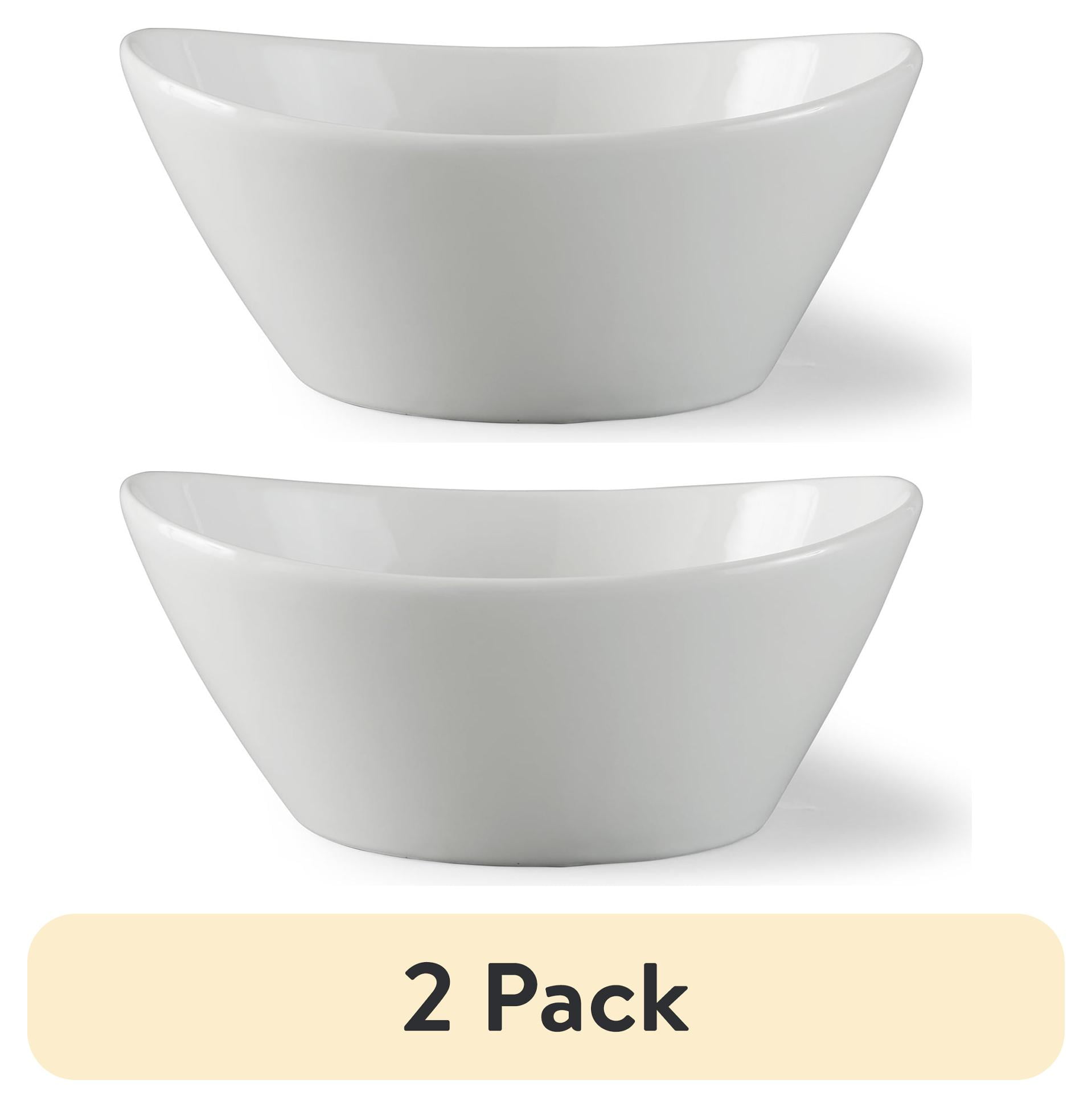 (2 pack) Better Homes & Gardens White Porcelain Wavy Serve Bowl - Walmart.com