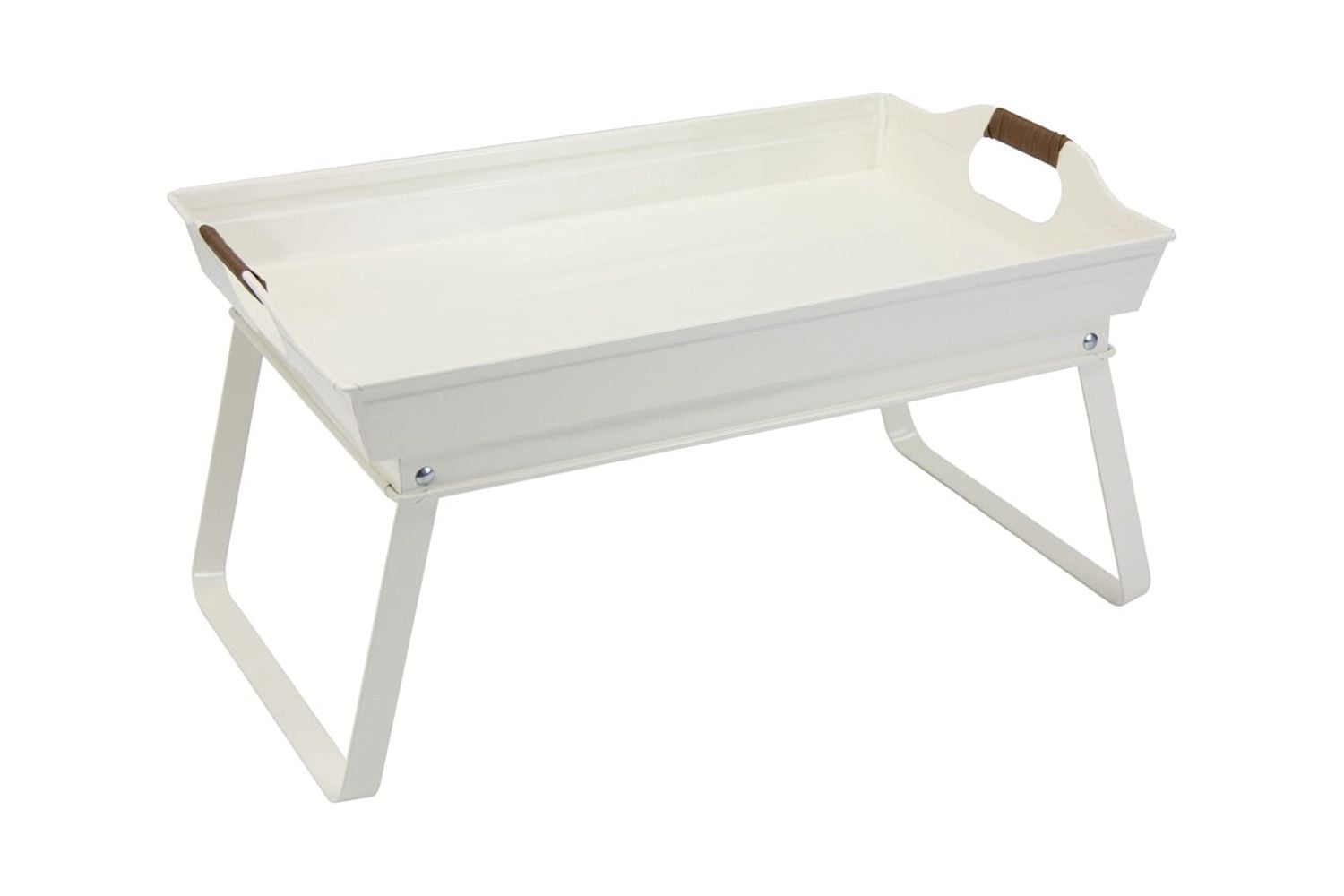 Better Homes & Gardens- White Rectangle Galvanized Steel Bed Serving Tray, 18.7 in L x 12.2 in W