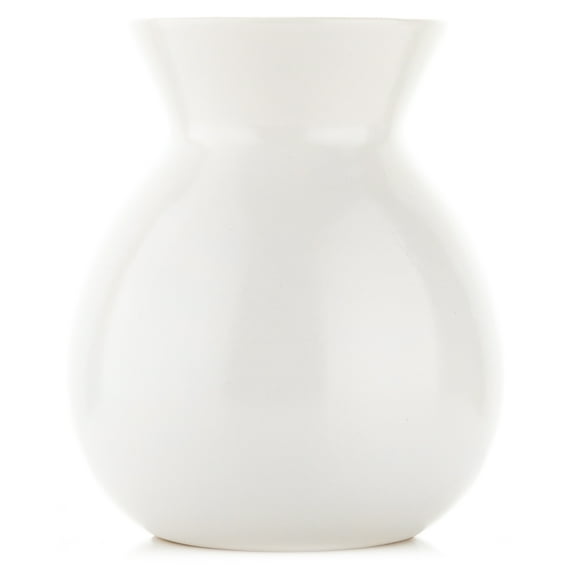 Better Homes & Gardens Farmhouse Ceramic Vase, 8" x 6.75", White