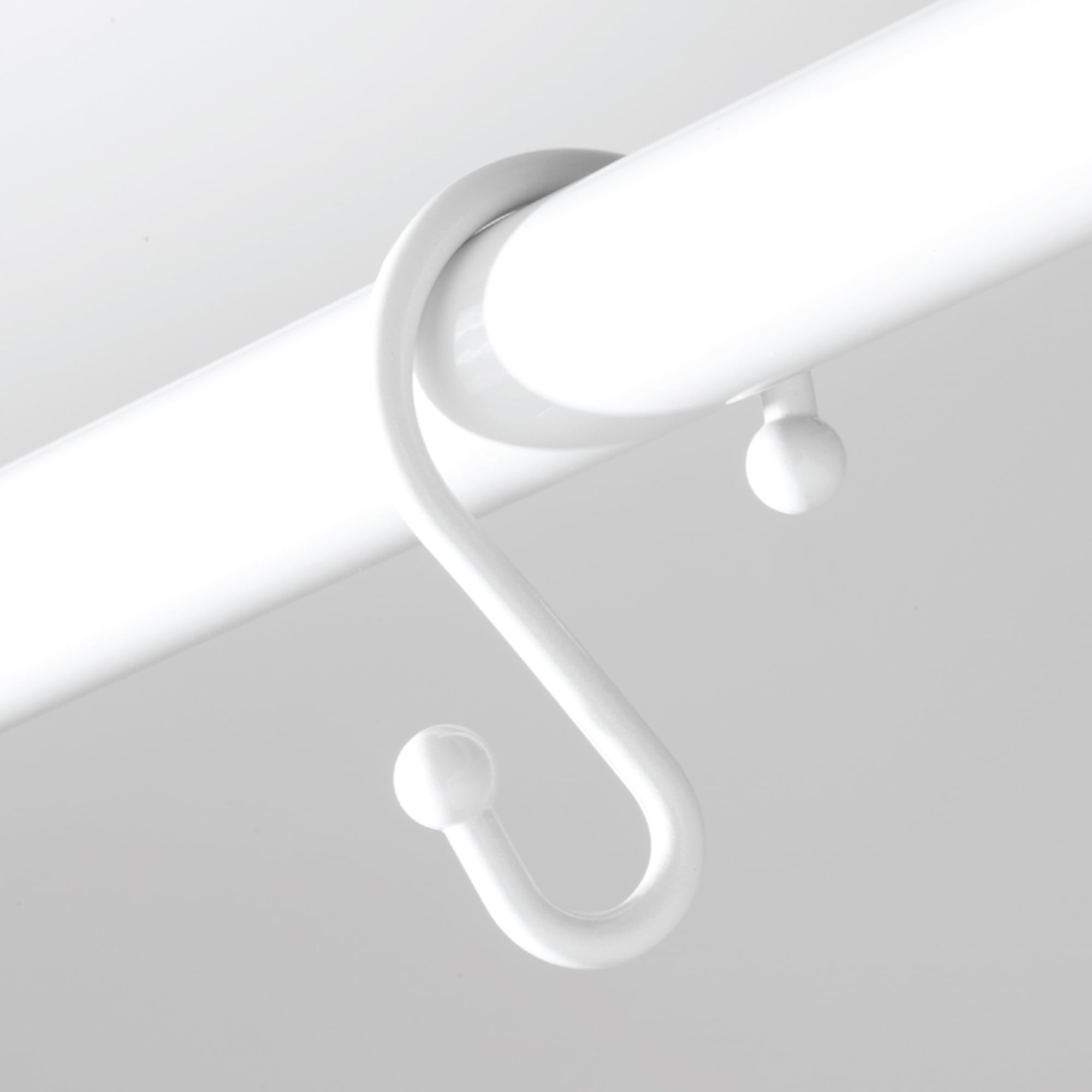 Better Homes & Gardens S Shaped Rustproof Shower Curtain Hooks White , Set of 12