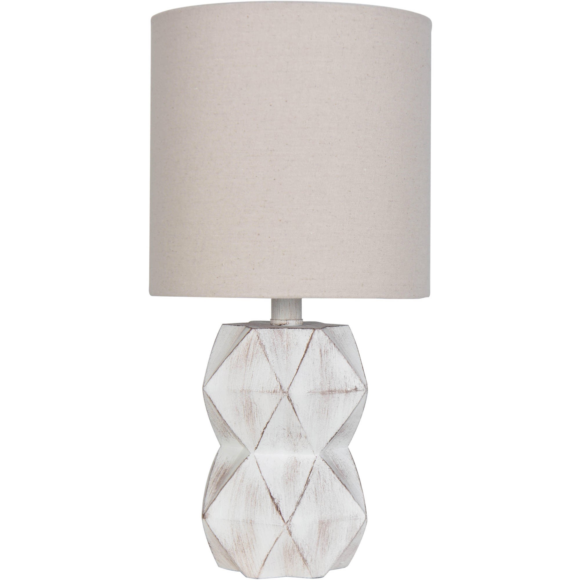 Better Homes & Gardens White Wash Faceted Faux Wood Table Lamp - image 1 of 10