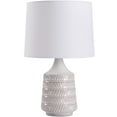thumbnail image 1 of Better Homes & Gardens White and Beige Etched Ceramic Table Lamp with Shade 17"H, 1 of 6